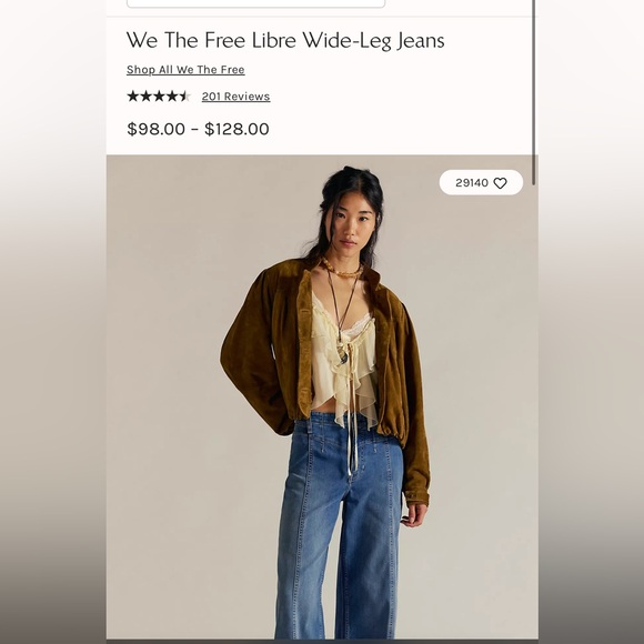 Free People We The Free Libre Wide-Leg Jeans Goodie Goodie size 26 2 - Picture 7 of 12